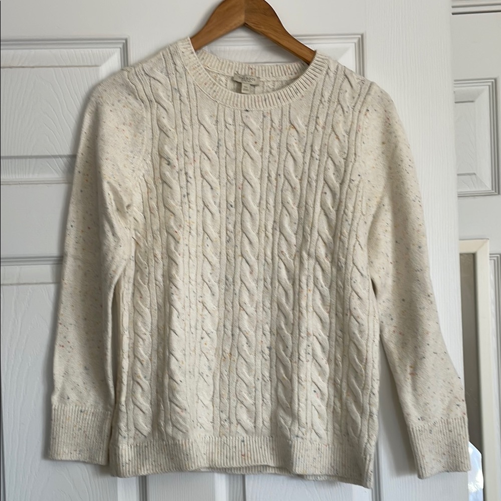 Women's Cream Cable Knit Sweater